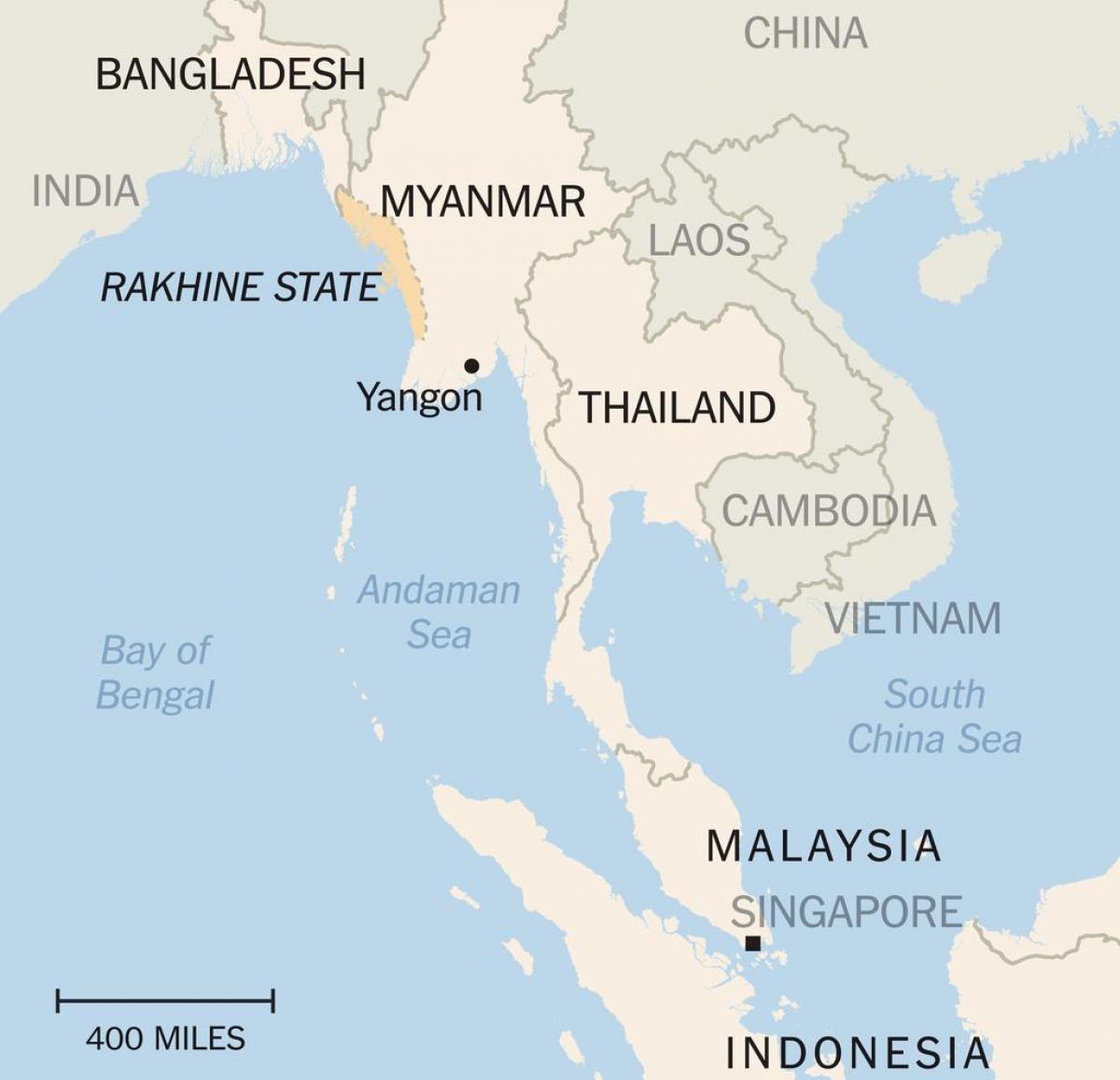 arakani osariigis Myanmar kaart