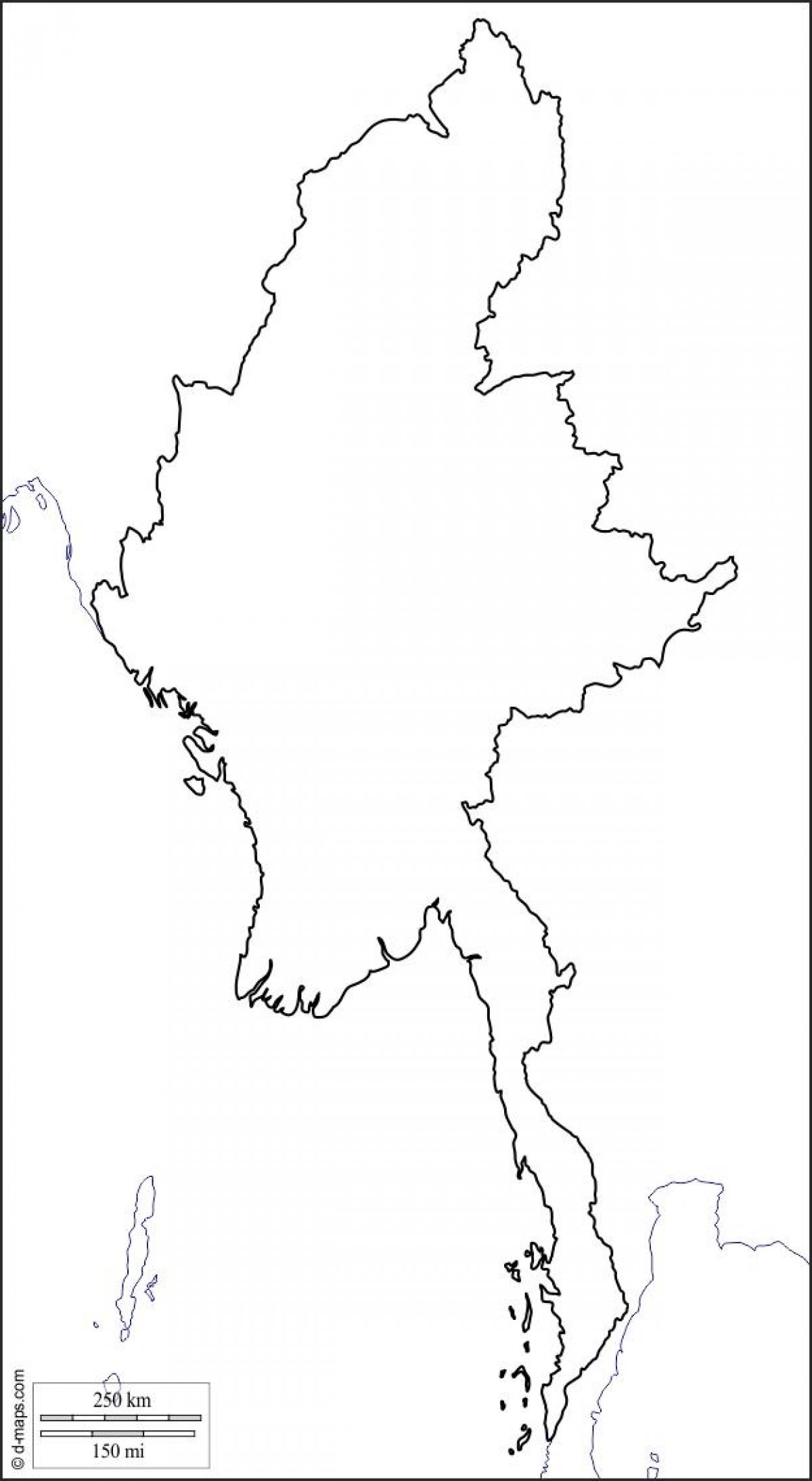 Kaart Myanmar drawin
