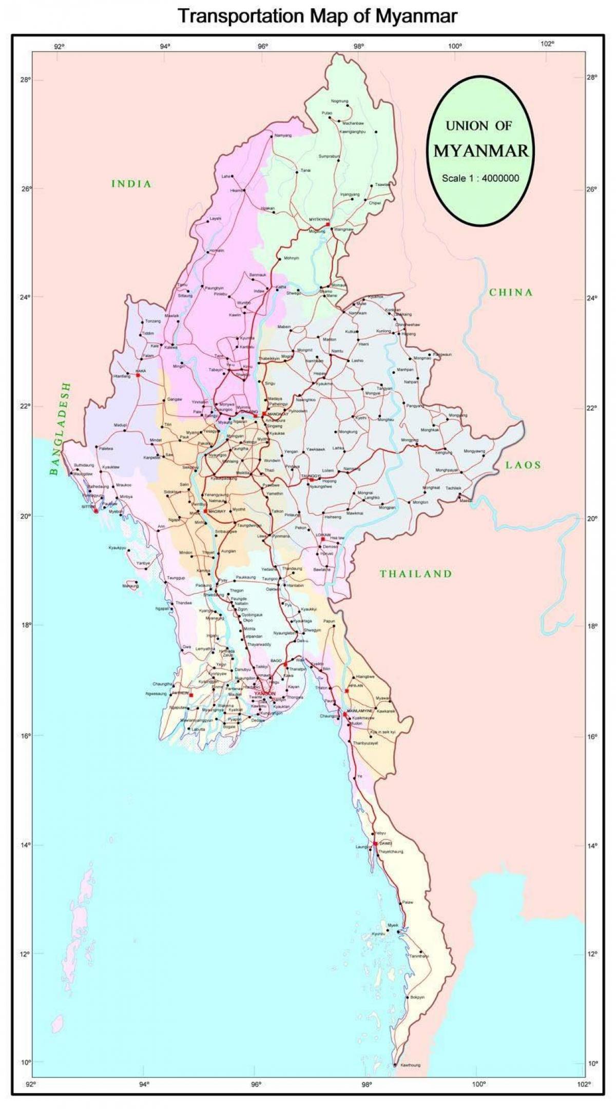 Myanmar maanteel (road map)