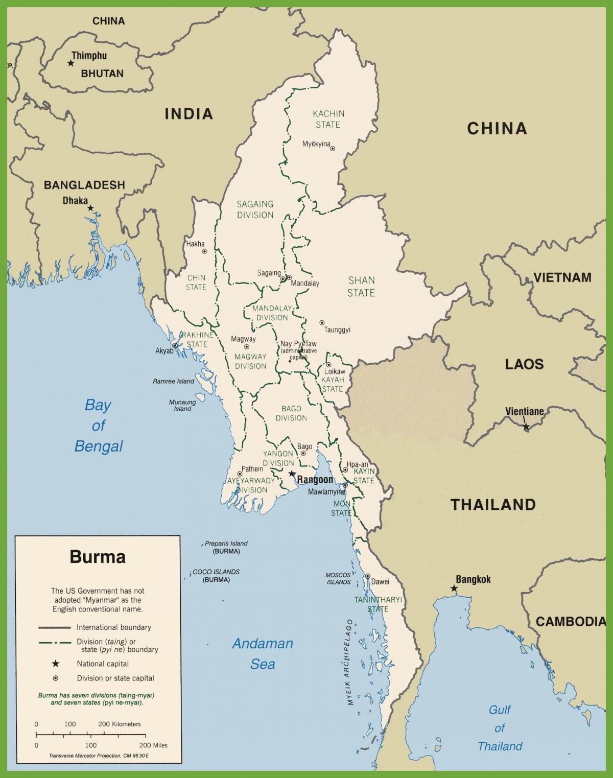 Birma poliitiline kaart