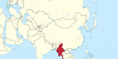 Maailma kaart Myanmar Birma